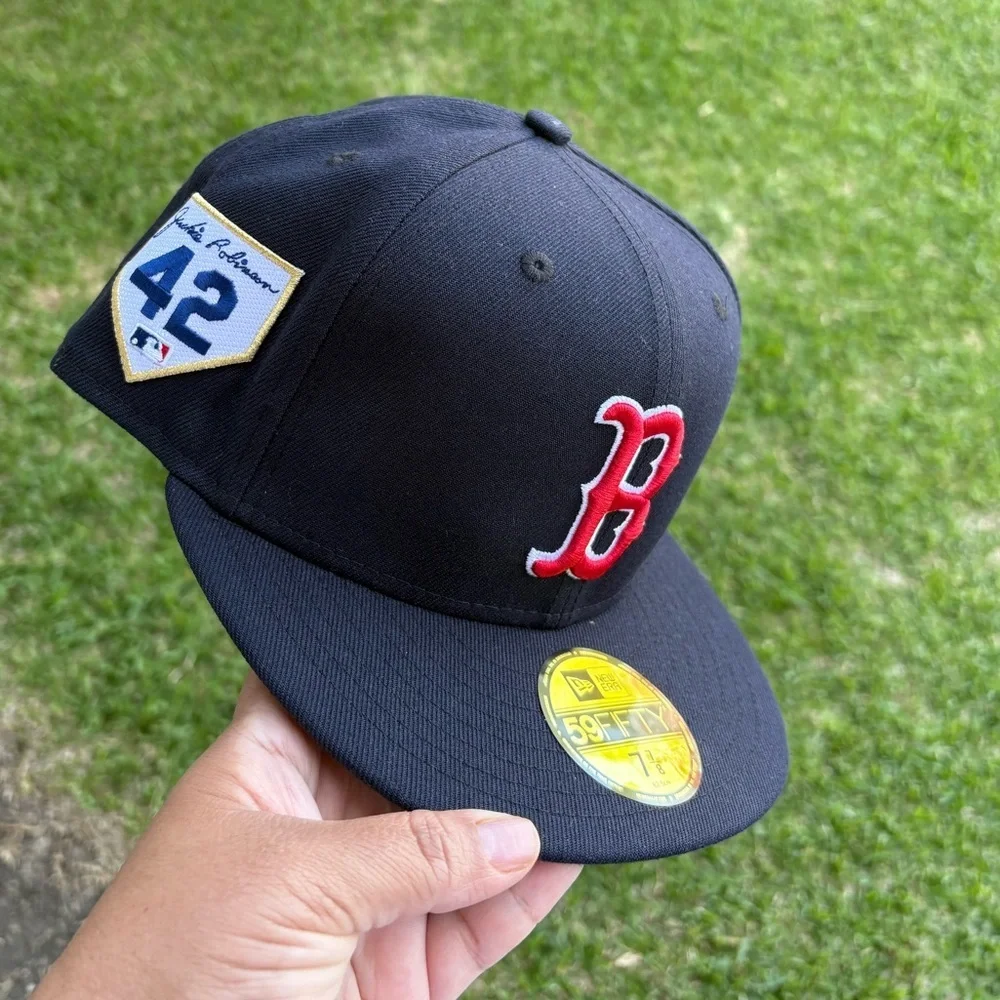 New Era Boston Red Socks Jackie Robinson Patch Fitted Hat 7 7/8